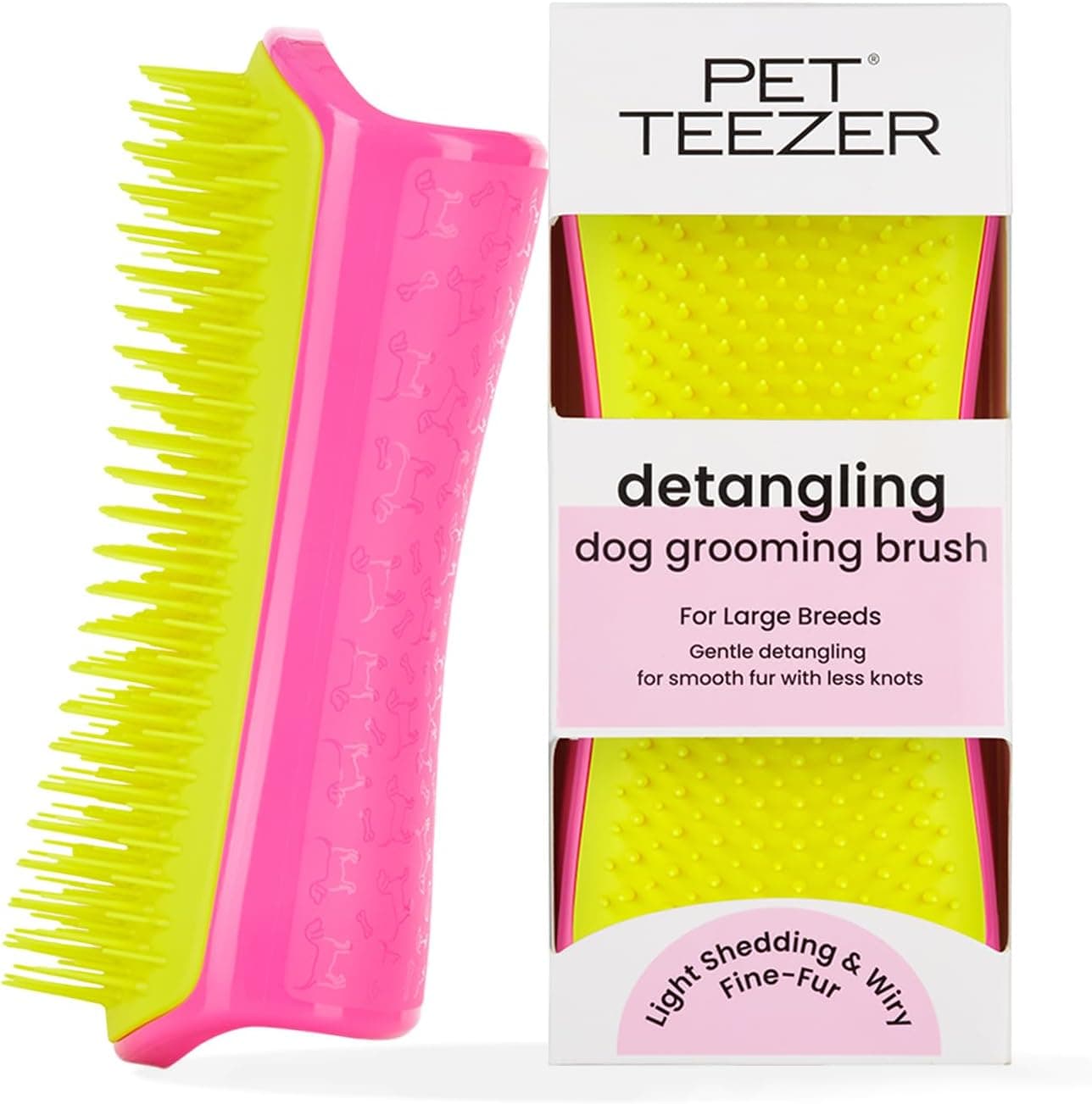 Tangle Teezer Escova cão pelo curto rosa Pet Teezer Detangling Brush - escova gato pelo curto desembaraçador - pente cão cabelo curto massajador