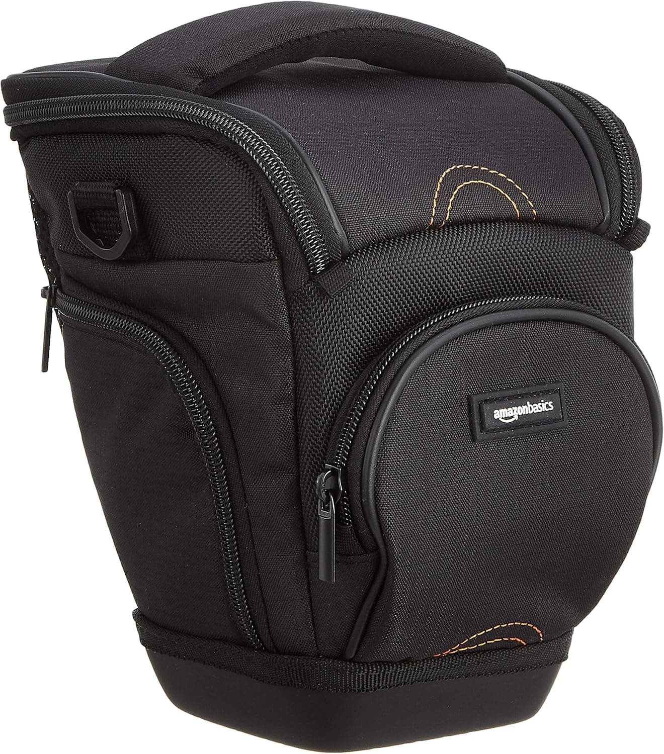Amazon Basics - Bolsa de tiracolo estilo capa para corpo de câmara SLR e alvo, correia removível, impermeável, anti-impactos, acolchoado, sólido, bolso para acessórios - preto, 17,5 x 16 x 23 cm