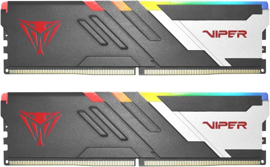 Memória Patriot Viper Venom RGB DDR5 de 32 GB (2 x 16 GB) a 7200 MHz UDIMM para jogos de mesa - kit de memória PVVR532G720C34K