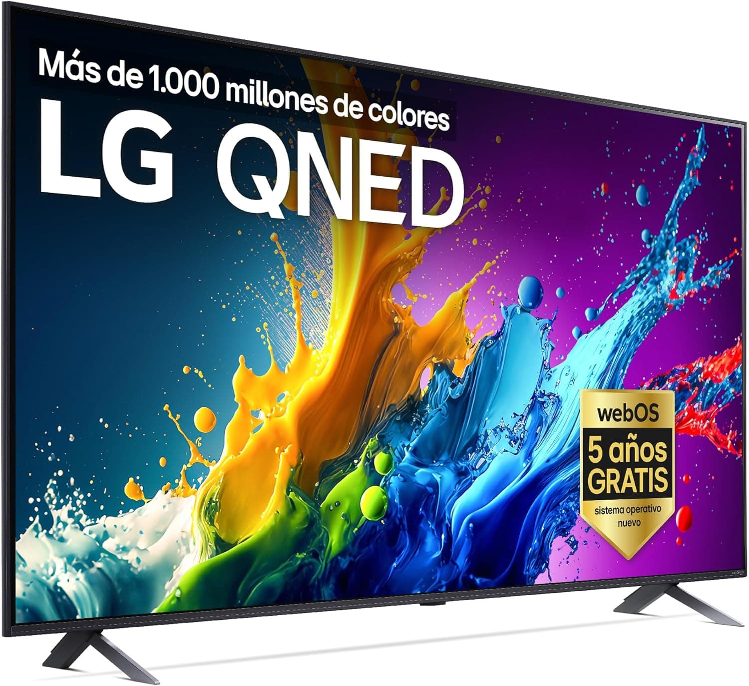 LG 65QNED80T6A 65", 4K QNED, Smart TV, HDR10, WebOS24, série 80, processador potente e inteligente, Dolby Digital Plus, Alexa/Google Assistant, preto 