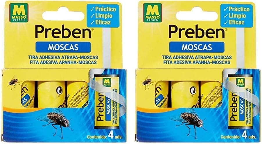 PREBEN 231277 - Alça apanha-moscas 4 um, 9,1 x 11 x 2,2 cm, cor amarela (embalagem de 2)