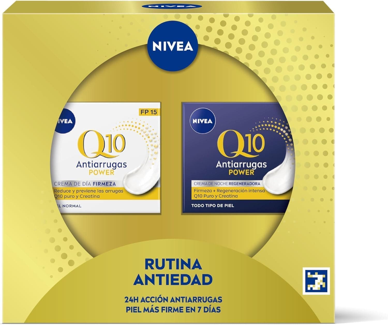 NIVEA Pack Rotina anti-envelhecimento Q10 anti-rugas Power 4 semanas, conjunto de cremes firmantes, caixa de presente com creme de dia com FP15 (1 x 50 ml) e creme de noite (1 x 50 ml)