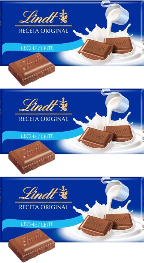 Lindt Chocolate com leite, chocolate Lindt, tablete de chocolate, cremoso, tablet 100 g (x3)