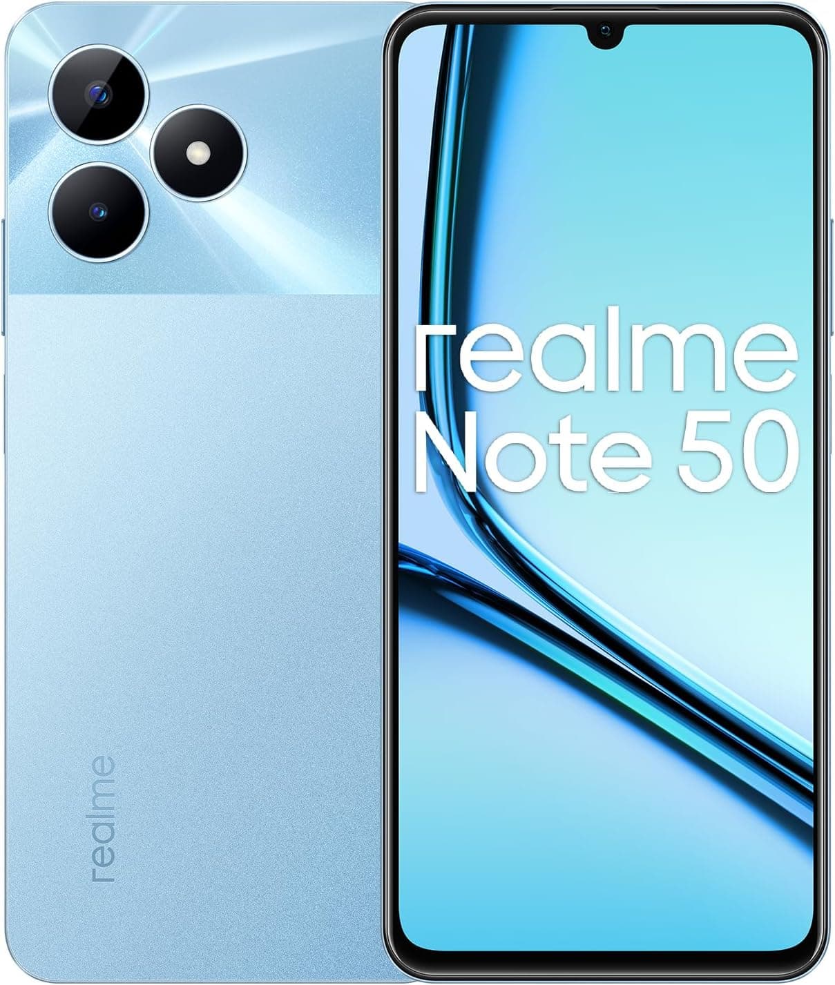 realme Telemóvel Note 50 4G 3+64GB, ecrã realista de 90 Hz, câmara de 13 MP com IA, corpo ultrafino de 7,99 mm, grande bateria de 5000 mAh, azul