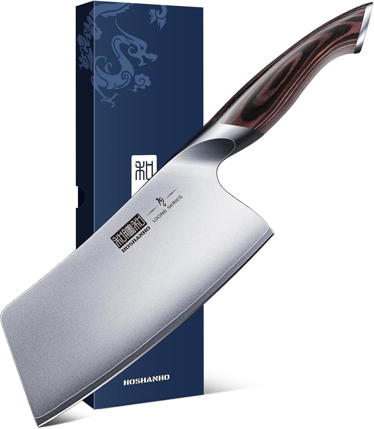 HOSHANHO Faca de cozinha chinesa, 18 cm picador de legumes, faca de carne profissional de inoxidável, faca de açougueiro chinês super afiada para chef