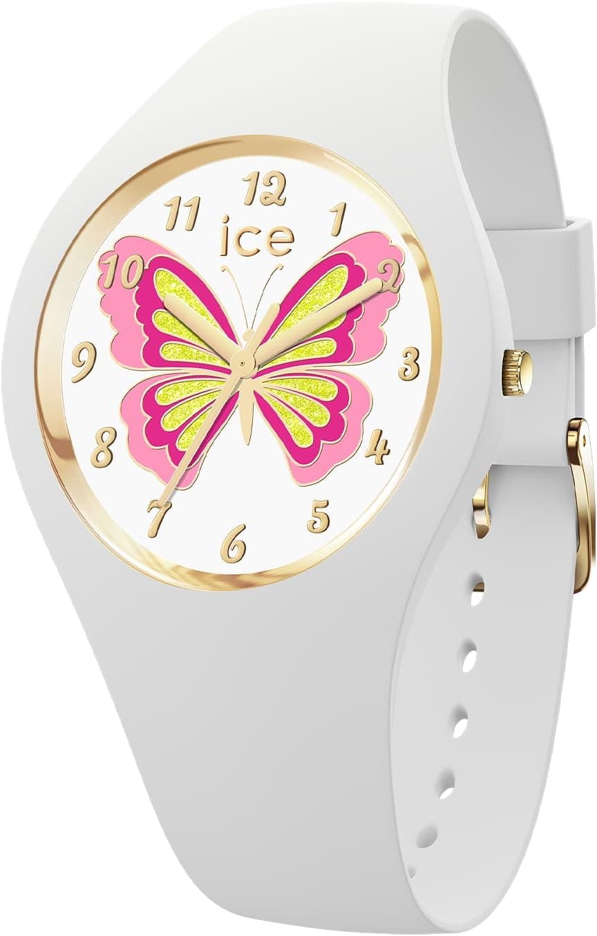 ICE-WATCH - Ice Fantasia Butterfly Lily, relógio branco para menina com correia de poliamida