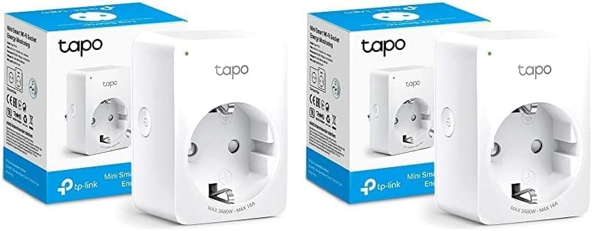TP-Link Tapo P110 Mini tomada inteligente Wi-Fi (com monitorização energética), agendar ligar/desligar, economia de energia, compatível com Alexa e Google Home (embalagem de 2)
