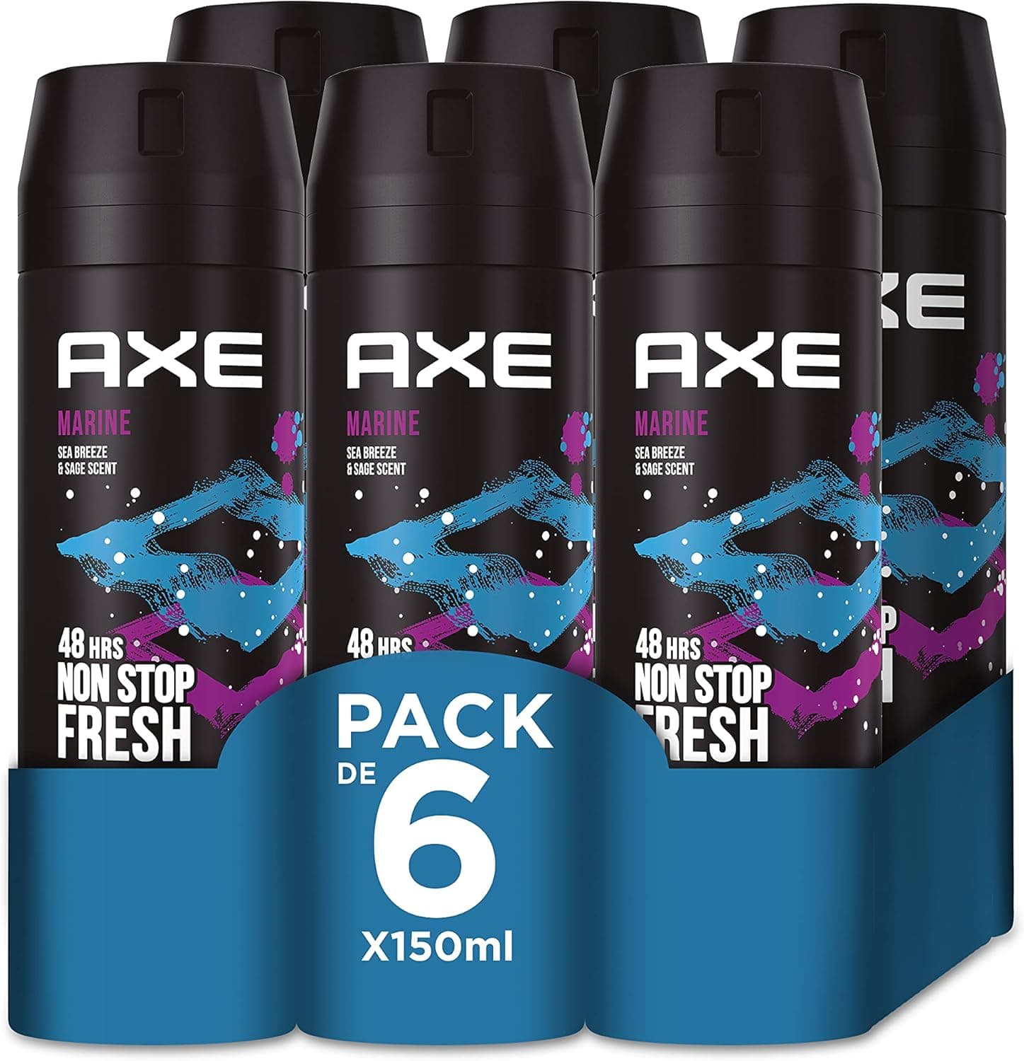 Axe Desodorante para homem Bodyspray Marine, 150 ml x 6