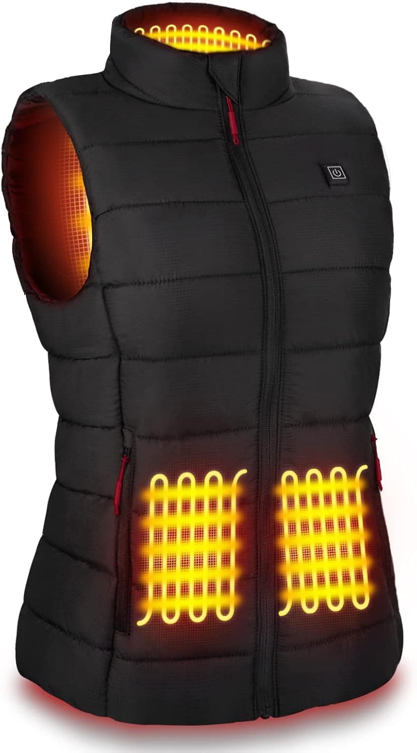 AGUG Colete aquecedor, colete elétrico aquecedor de 3 níveis de temperatura colete térmico para mulher / homem