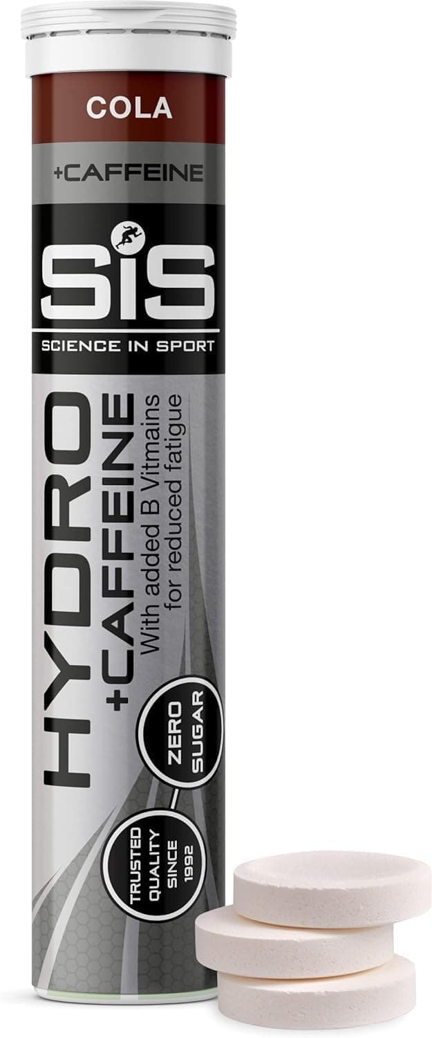 Science in Sport Hydro Electrolyte, eletrólitos em comprimidos, comprimidos hidratantes SiS sabor a cola e cafeína, 20 comprimidos por garrafa, 1 garrafa