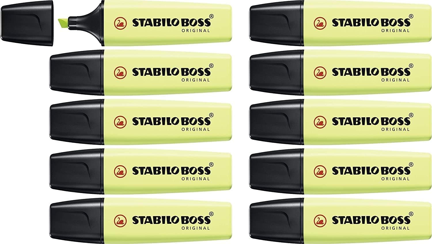 Marcador STABILO BOSS ORIGINAL pastel - caixa com 10 unidades cor faísca de lima