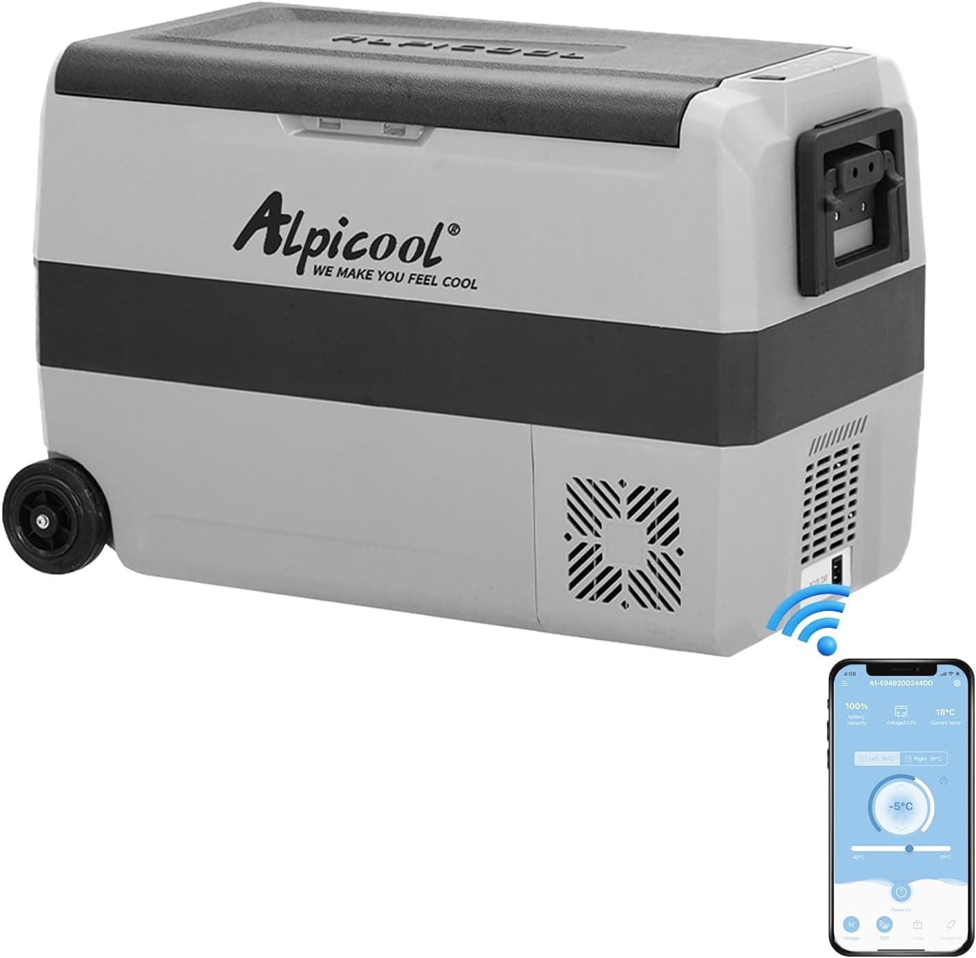 Alpicool T50 50 litros frigorífico portátil 12 V 24 V congelador, pequeno congelador para carro, campismo, camião, barco e tomada com porta USB