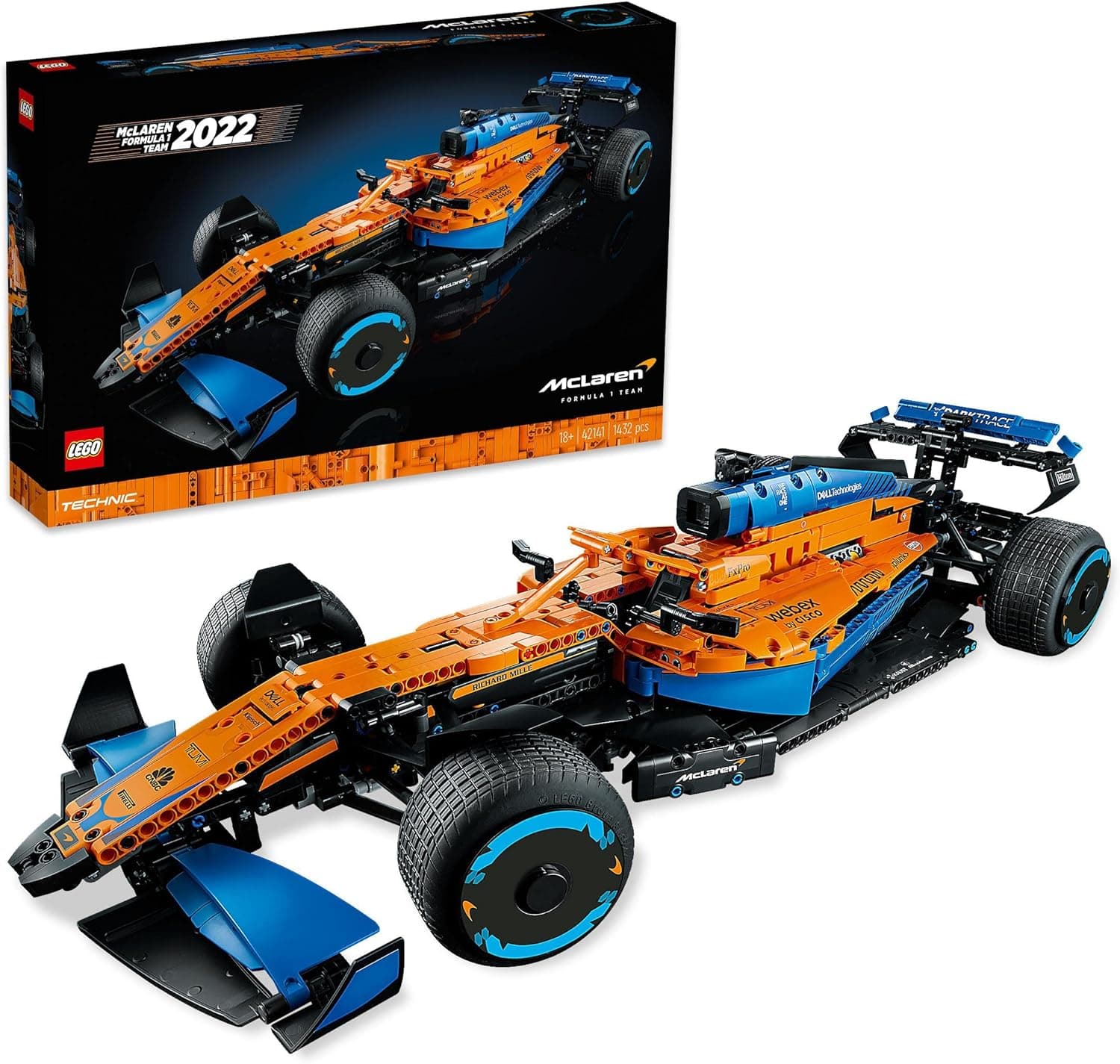 LEGO Technic 42141 – Carro de corrida McLaren Formula 1, conjunto de construção adulto, réplica desportiva colecionável, presente para homens e mulheres.