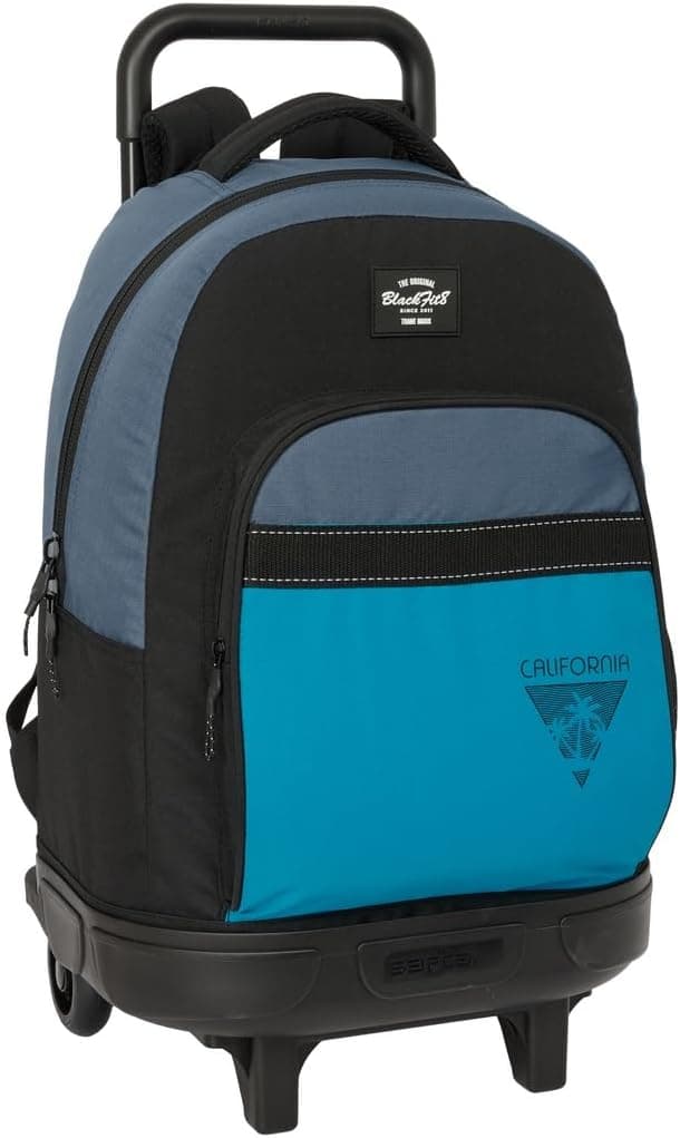 Safta Blackfit8 California | Mochila com rodas para crianças, removível e resistente, 33 x 22 x 45 cm