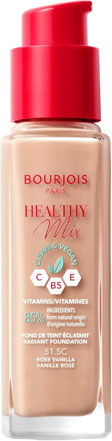 Bourjois - Healthy Mix Clean Foundation, base de maquilhagem tom 51,5, baunilha rosa 30 ml
