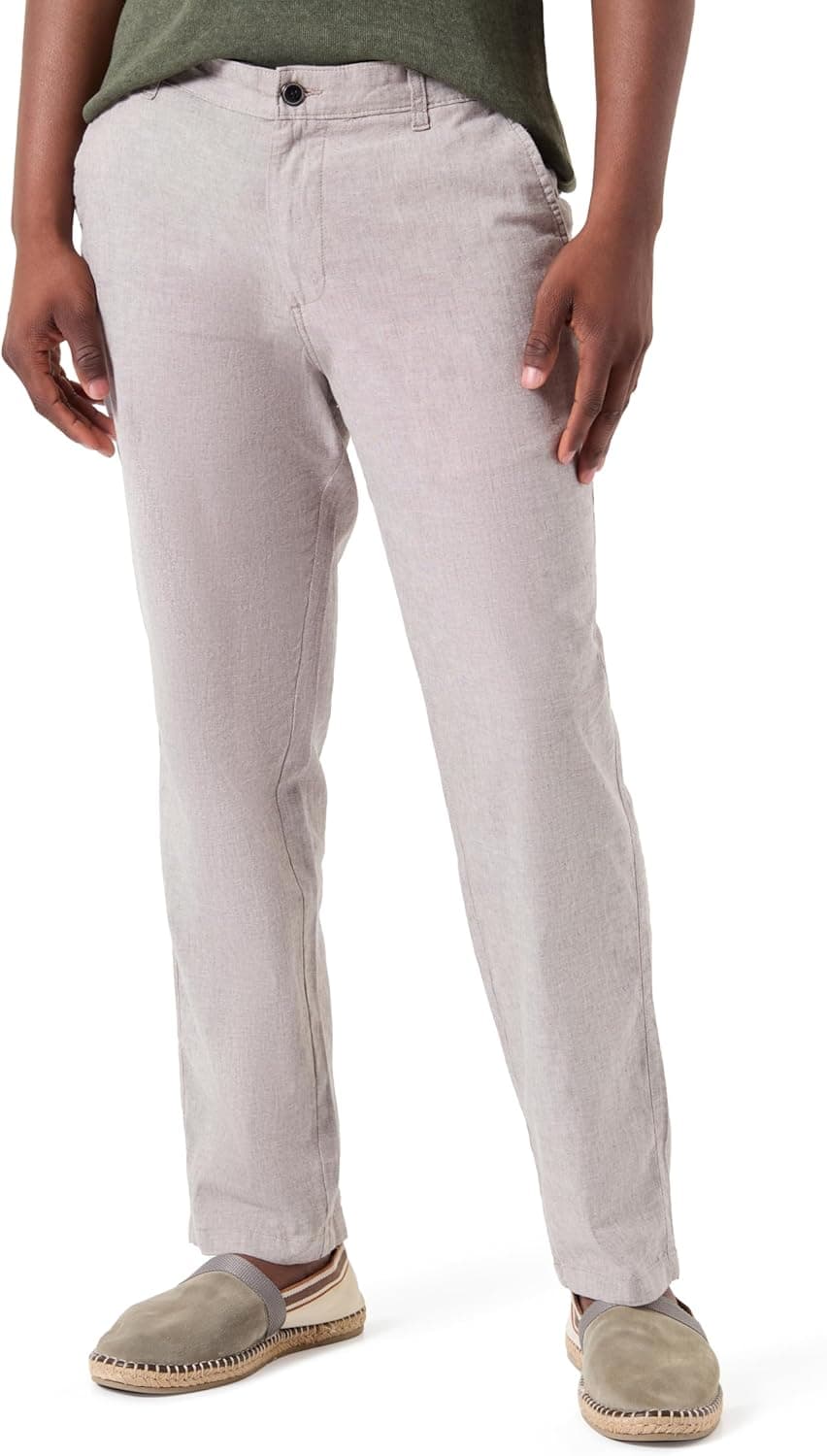JACK & JONES Jpstollie Jjdave Linen Blend Calças para homem, tamanho 30W x 34L 