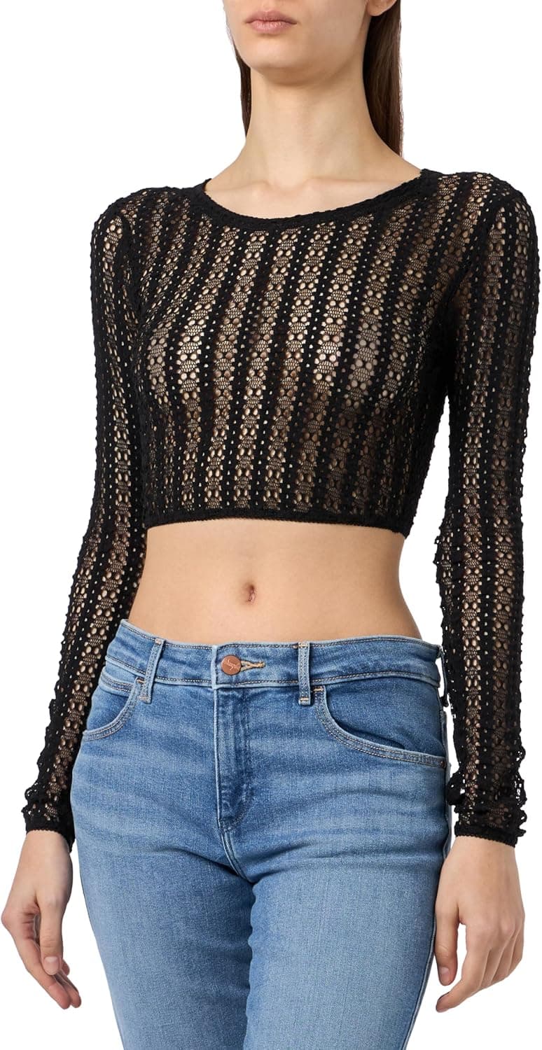 Pinko Minotauro malha fila de renda Henley para mulher