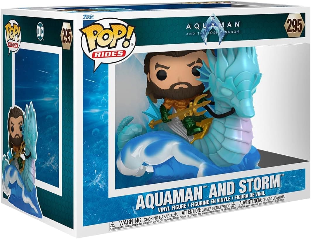 Funko POP! Ride Deluxe: - DC Aquaman On Storm - Figuras miniaturas colecionáveis para exposição - ideia de presente - Mercadoria Oficial - Brinquedos para crianças e adultos