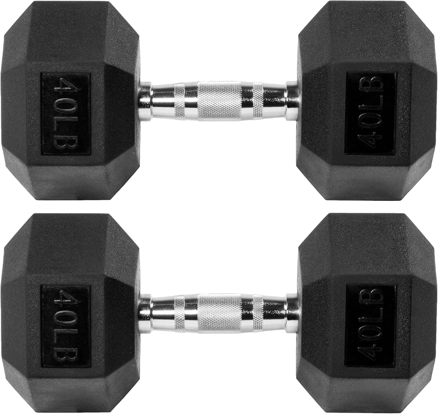 Signature Fitness - Conjunto de halteres hexagonais com revestimento de borracha colorido, vários pacotes