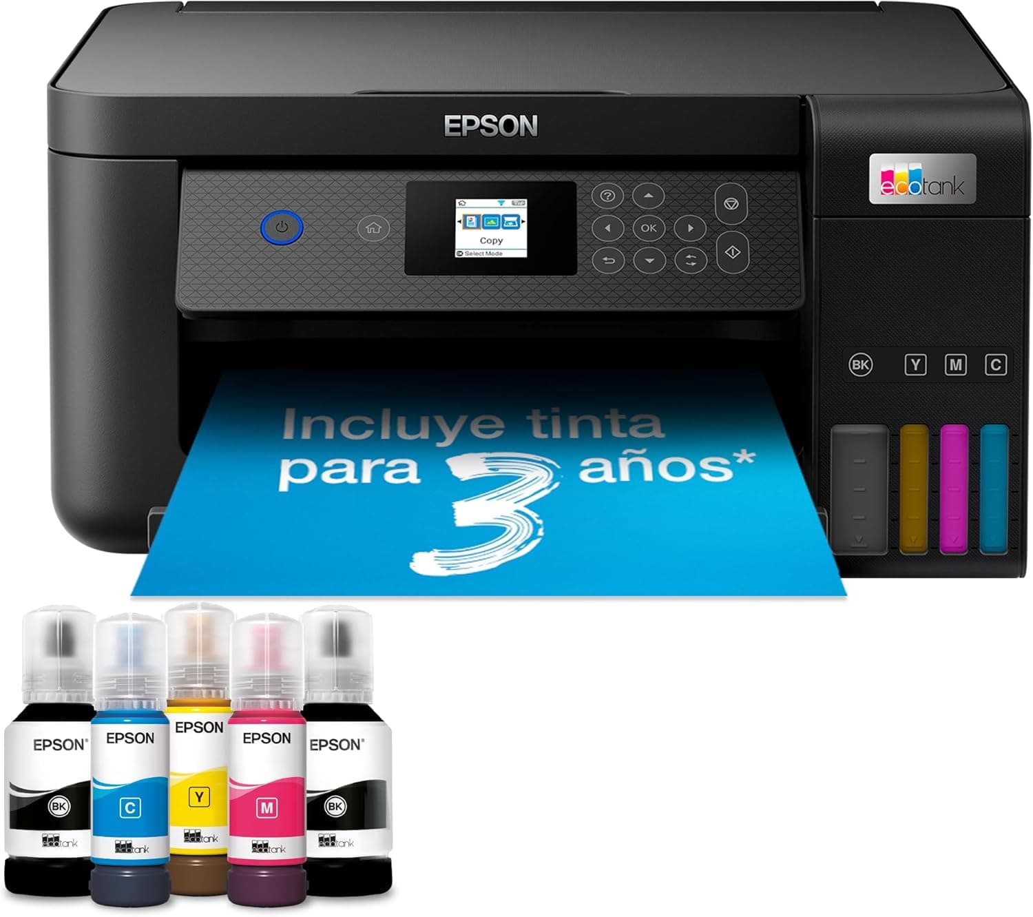 Impresora multifunción EcoTank ET-2850 A4 con depósito de tinta, conexión Wi-Fi y hasta 3 años de tinta incluida Multifuncional A4