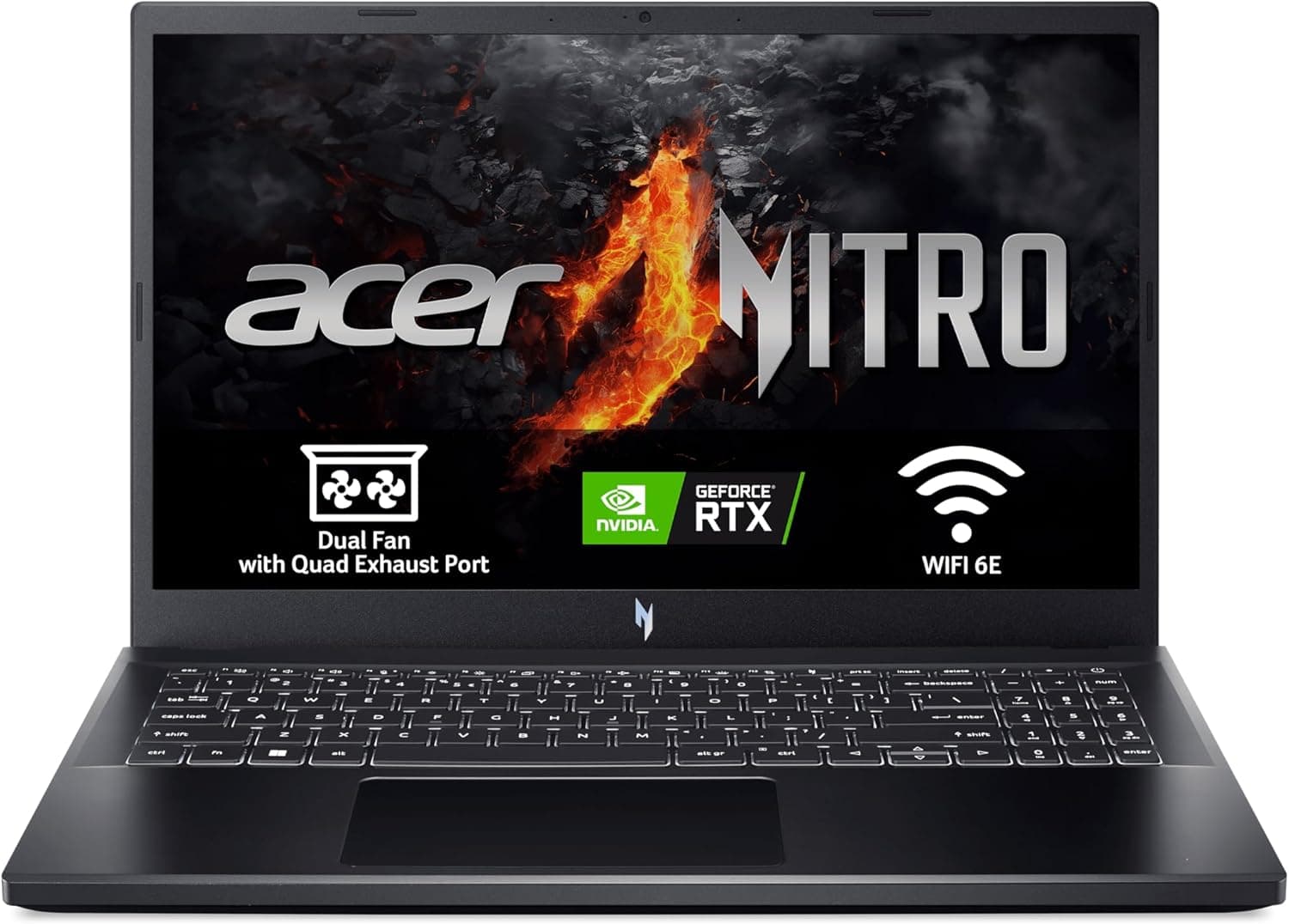 Acer Nitro ANV15‑51 gaming portátil 15,6″ FHD 144 Hz (Intel i5‑13420H, 16 GB RAM, 512 GB SSD, NVIDIA RTX 4050, sem sistema operativo) preto QWERTY ES