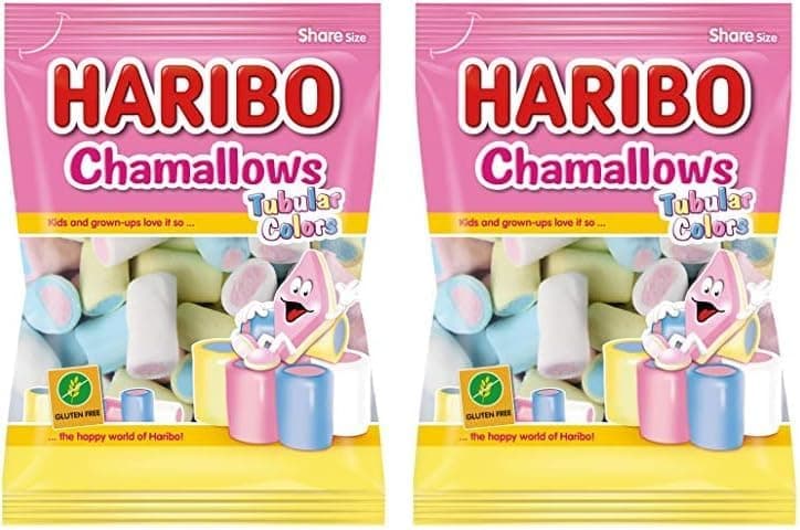 Haribo Chamallows Tubular Colors | Espumas de fruta sortidas, pack de 2 x 250 g