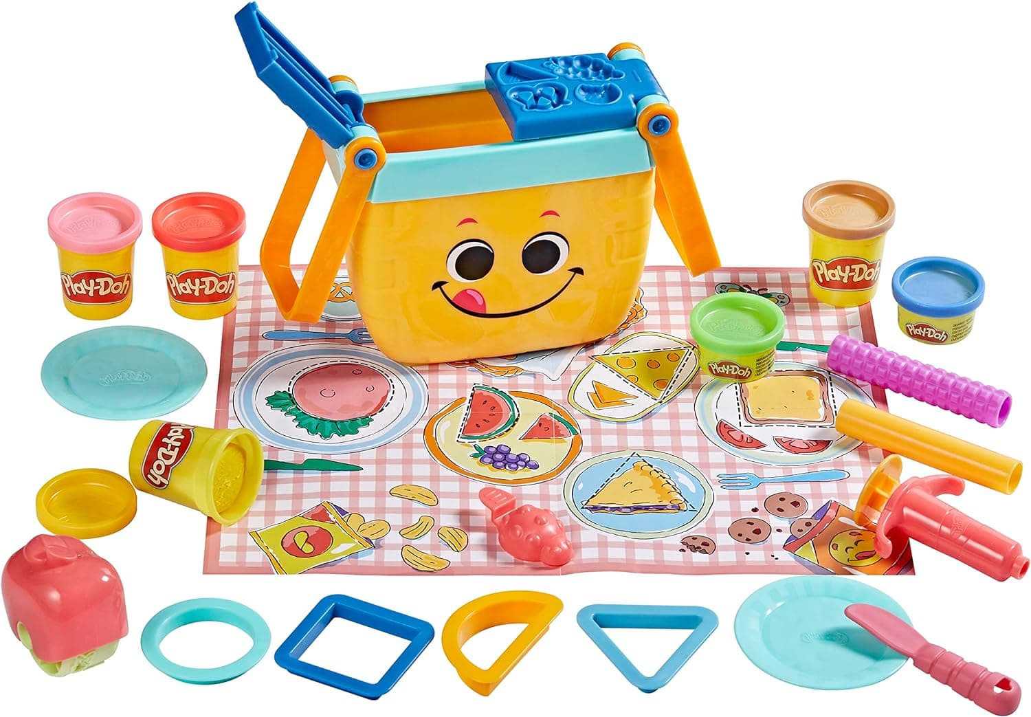 Play-Doh, Piquenique das formas, brinquedos pré-escolares de massa de modelar