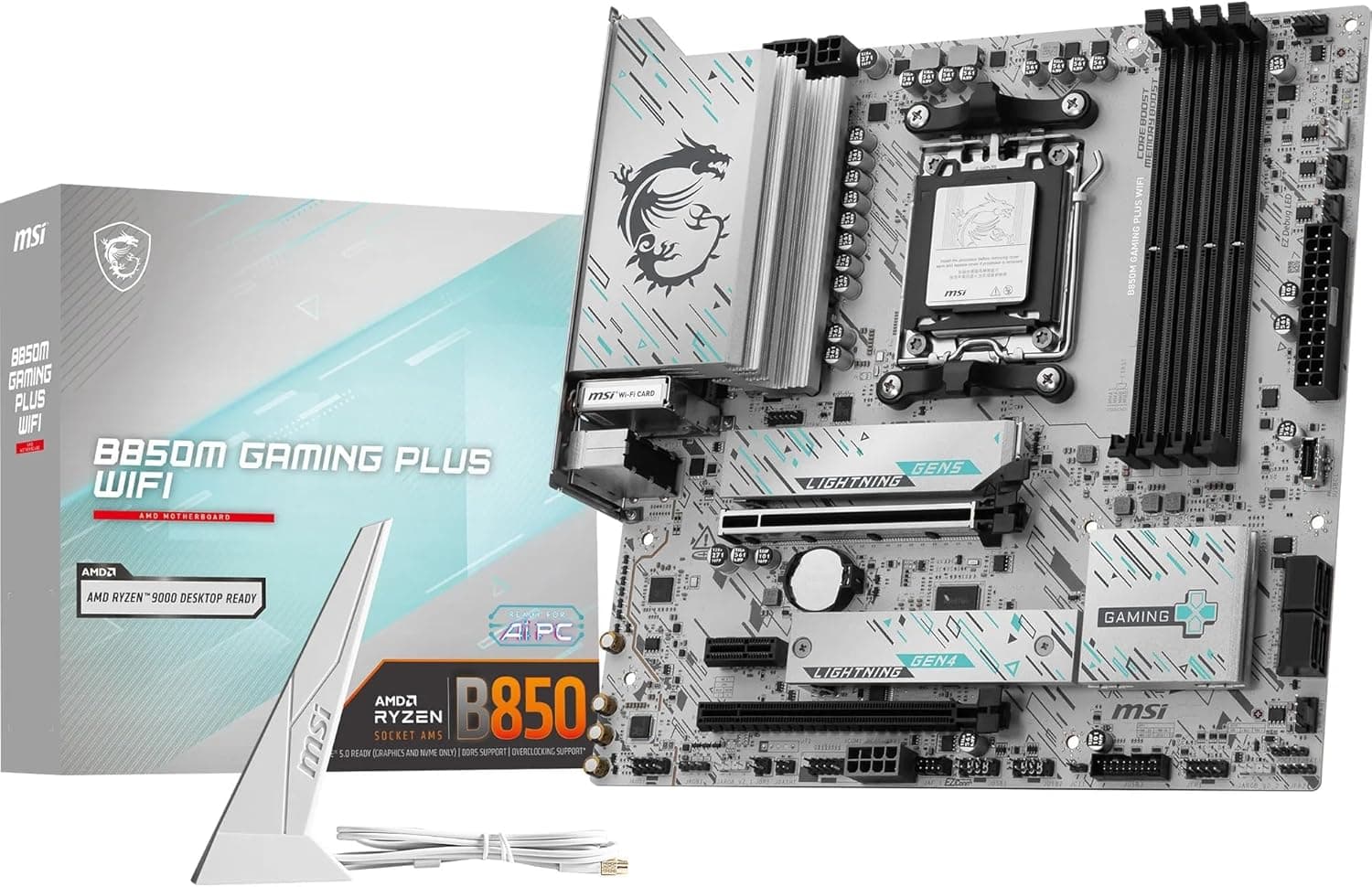 MSI B850M Gaming Plus WiFi | Motherboard mATX com suporte AMD Ryzen DDR5 PCIe 5.0 Wi-Fi 7 e 5G LAN
