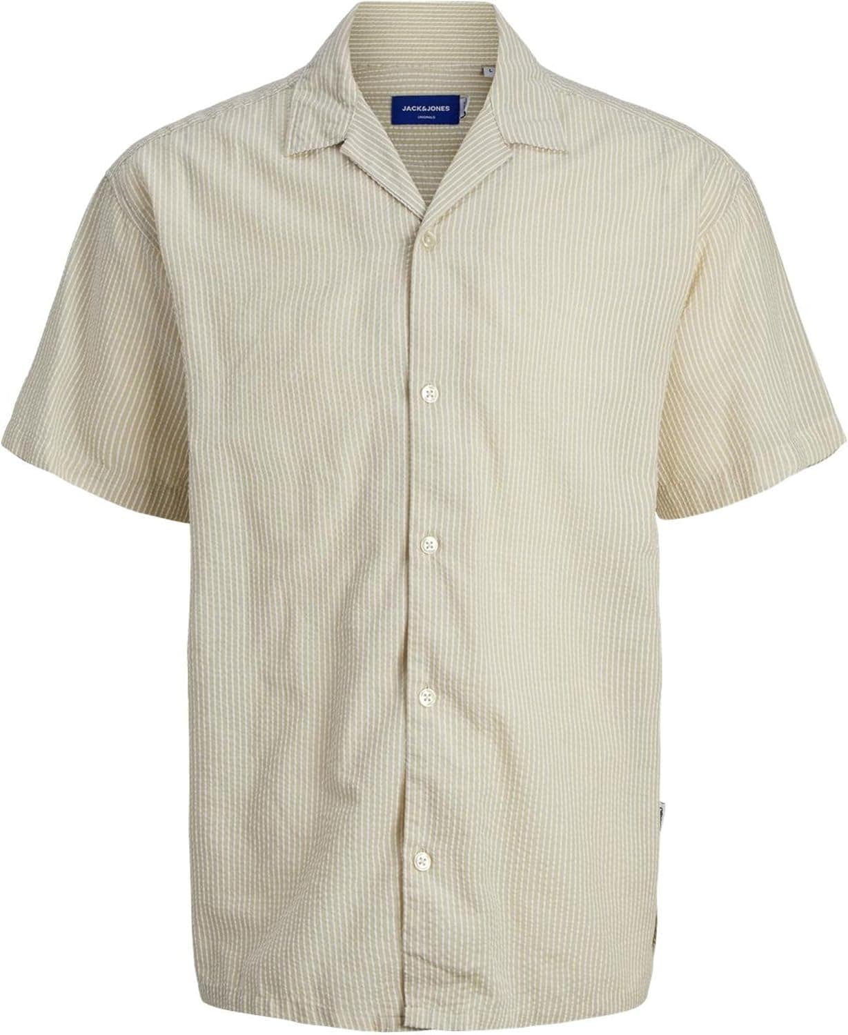 JACK & JONES Joreaster Palma Seersucker-Camisa de manga curta para homem