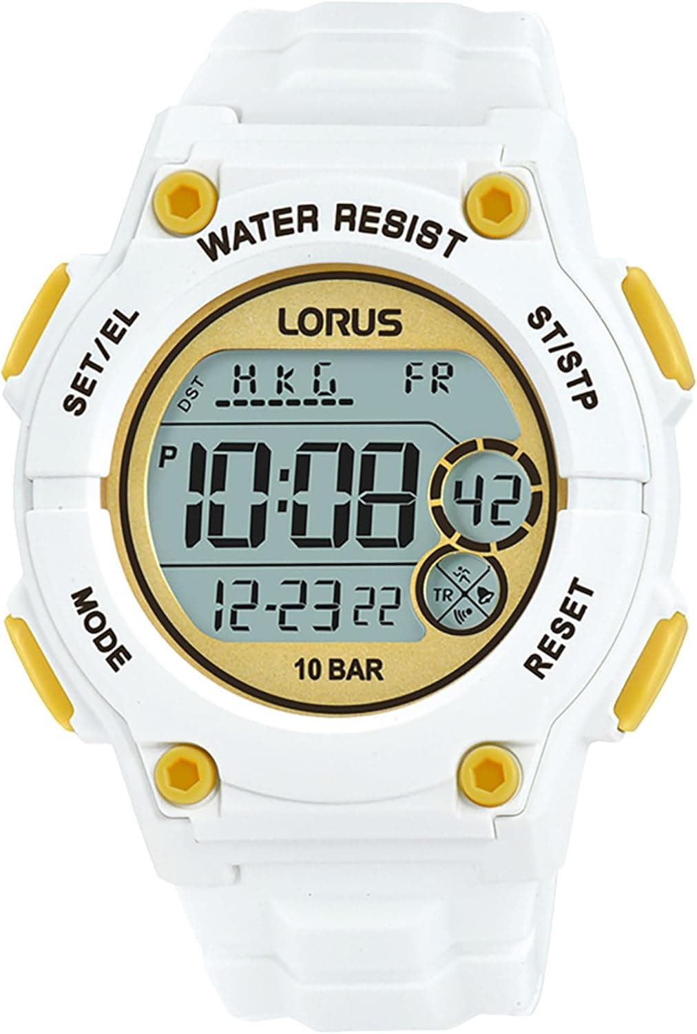 Relógio de quartzo digital Lorus para homens com pulseira de silicone