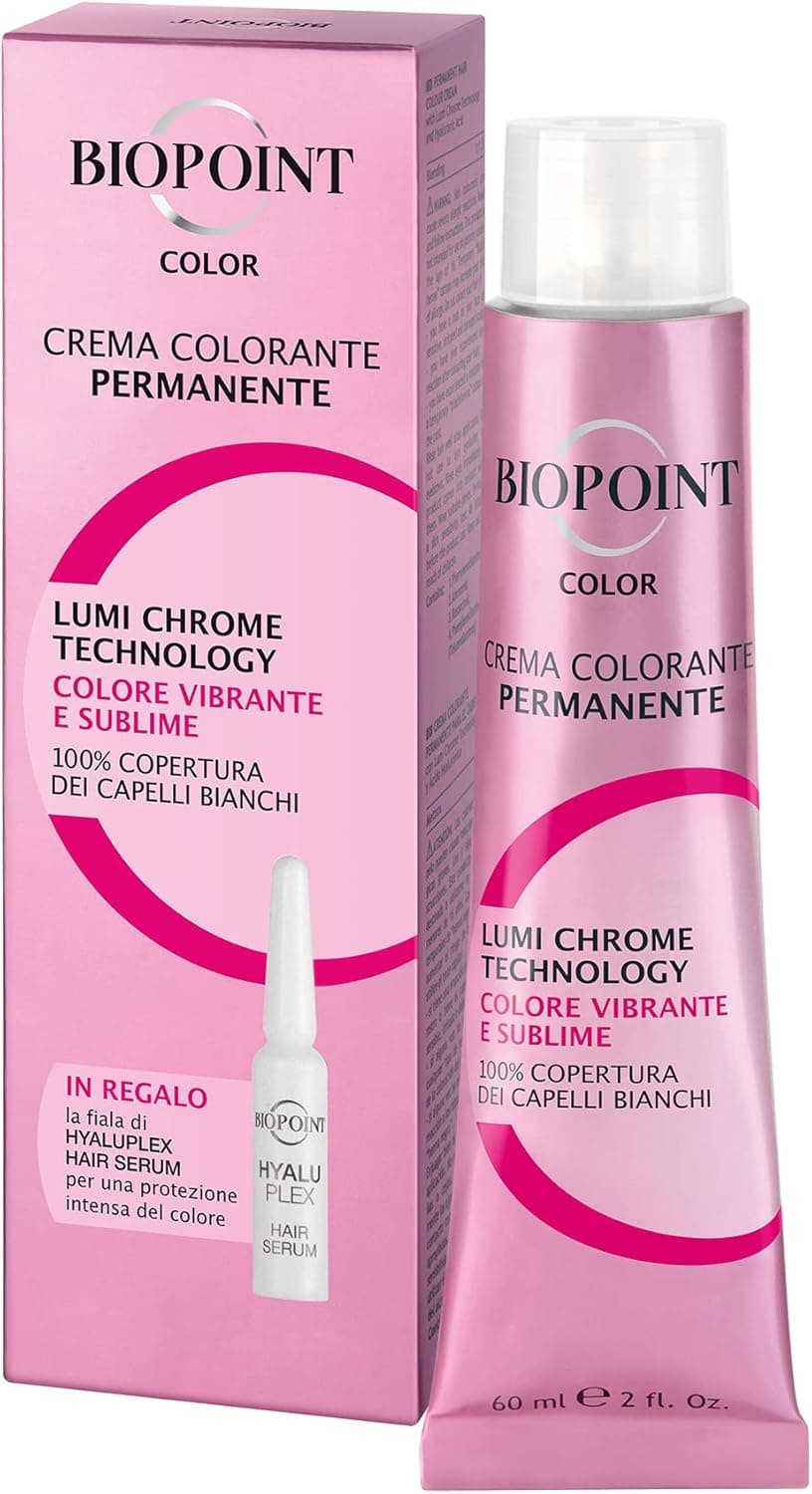 Biopoint Creme corante permanente 60 ml + 1 bolha de Hyaluplex Hair Serum 3 ml - 6,3 loiro escuro dourado