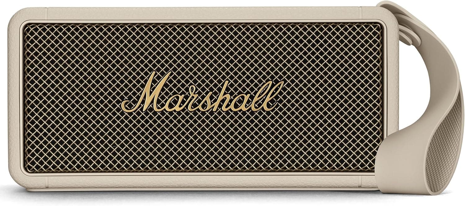 Marshall Middleton - Altifalante Bluetooth sem fios portátil (20 horas de leitura portátil, impermeável, IP67, cor creme