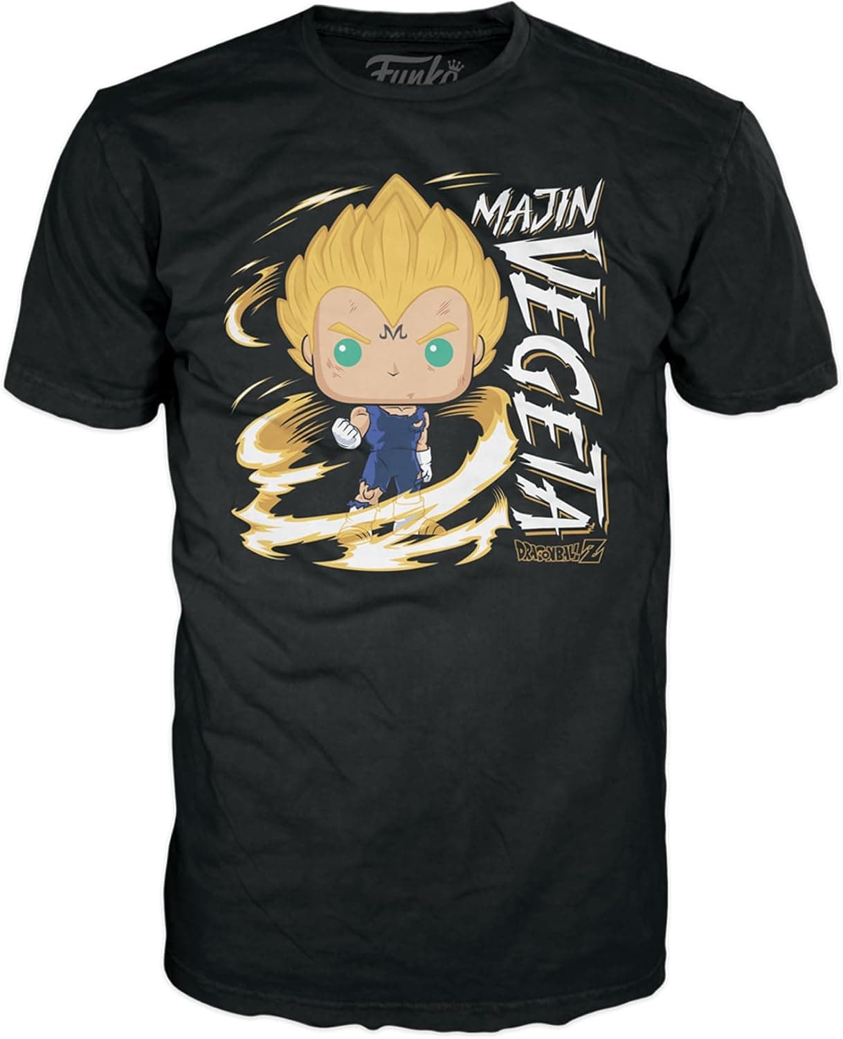 Funko Pop! & tee: DBZ - Majin Vegeta - Brilha no escuro - M - t-shirt, flanela - roupa com figura de vinil colecionável - ideia de presente - brinquedos e t-shirt de manga curta para adultos