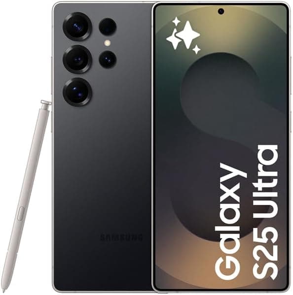 Samsung Galaxy S25 Ultra 256 GB Telemóvel com IA, Galaxy AI, 12 GB RAM, câmara 200 MP, Dual SIM, IP68, garantia do fabricante 3 anos + 1 ano extra, titânio preto