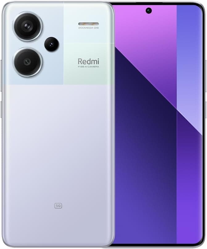 Xiaomi Redmi Note 13 Pro+ 5G Smartphone de 8 + 256 GB, ecrã de 6,67" AMOLED 1,5 K 120 Hz, MediaTek Dimensity 7200 Ultra, câmara tripla de até 200 MP, Hypercharge 120 W, roxo