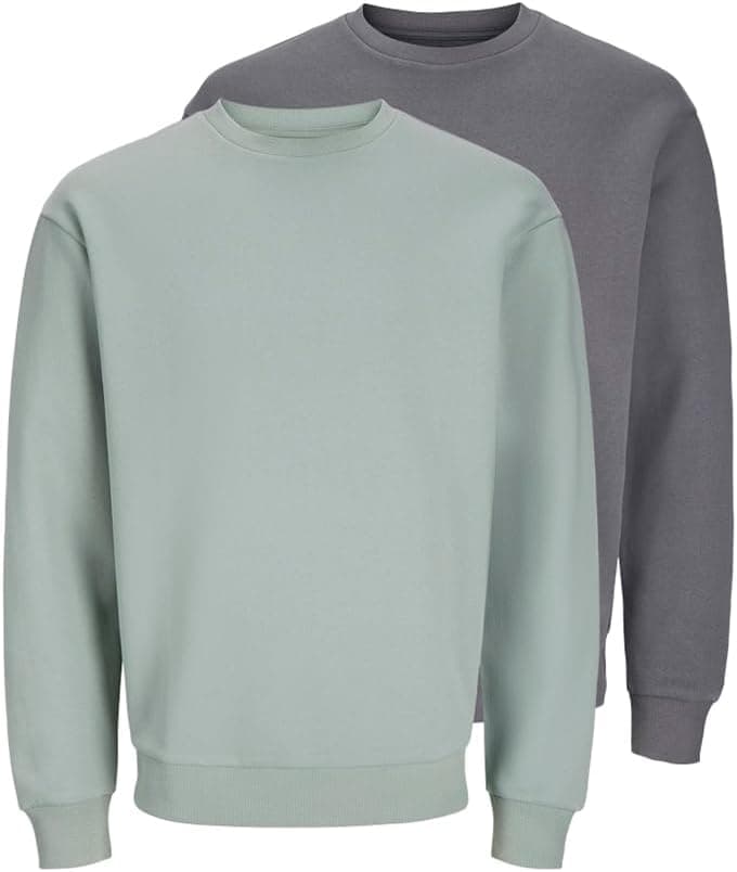 JACK & JONES Jjebradley Camisola para homem, pack de 2