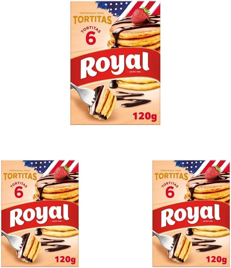 Royal preparado em pó para 6 panquecas, pack de 120 g (embalagem de 3)