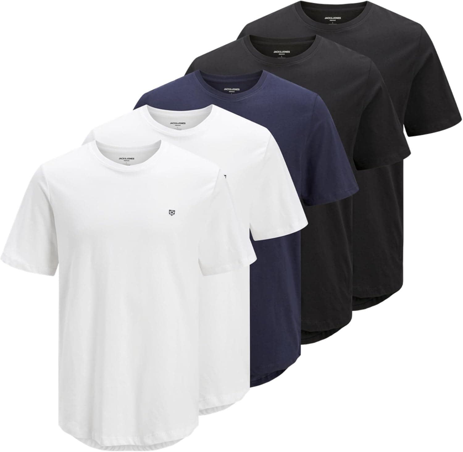 JACK & JONES T-shirts para homem, pack de 5