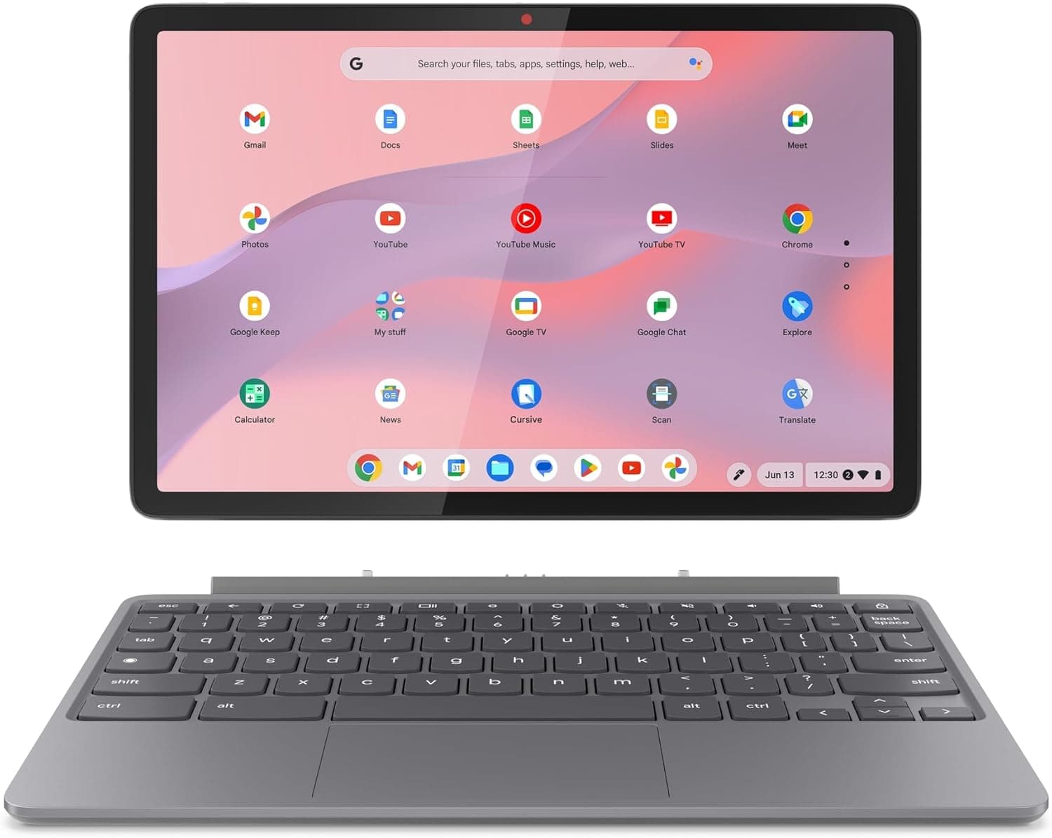 Lenovo Chromebook Duet 11 Gen 9 – Computador portátil de 11" WUXGA com toque conversível (MediaTek Kompânio 838, 8 GB RAM, 128 GB Emmc, ChromeOS) teclado QWERTY espanhol, cinzento, inclui teclado