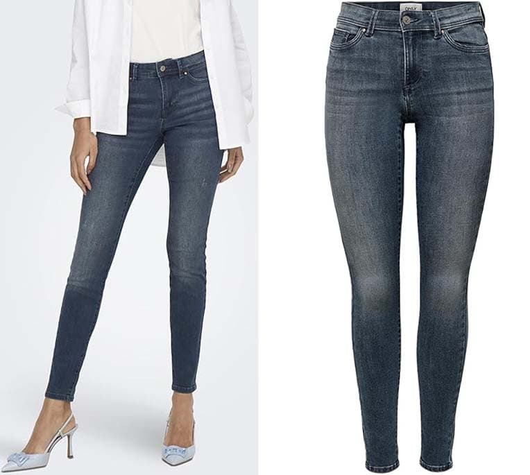 ONLY Calças de ganga Skinny fit ONLWAUW Mid Waist Skinny Fit Calças de ganga