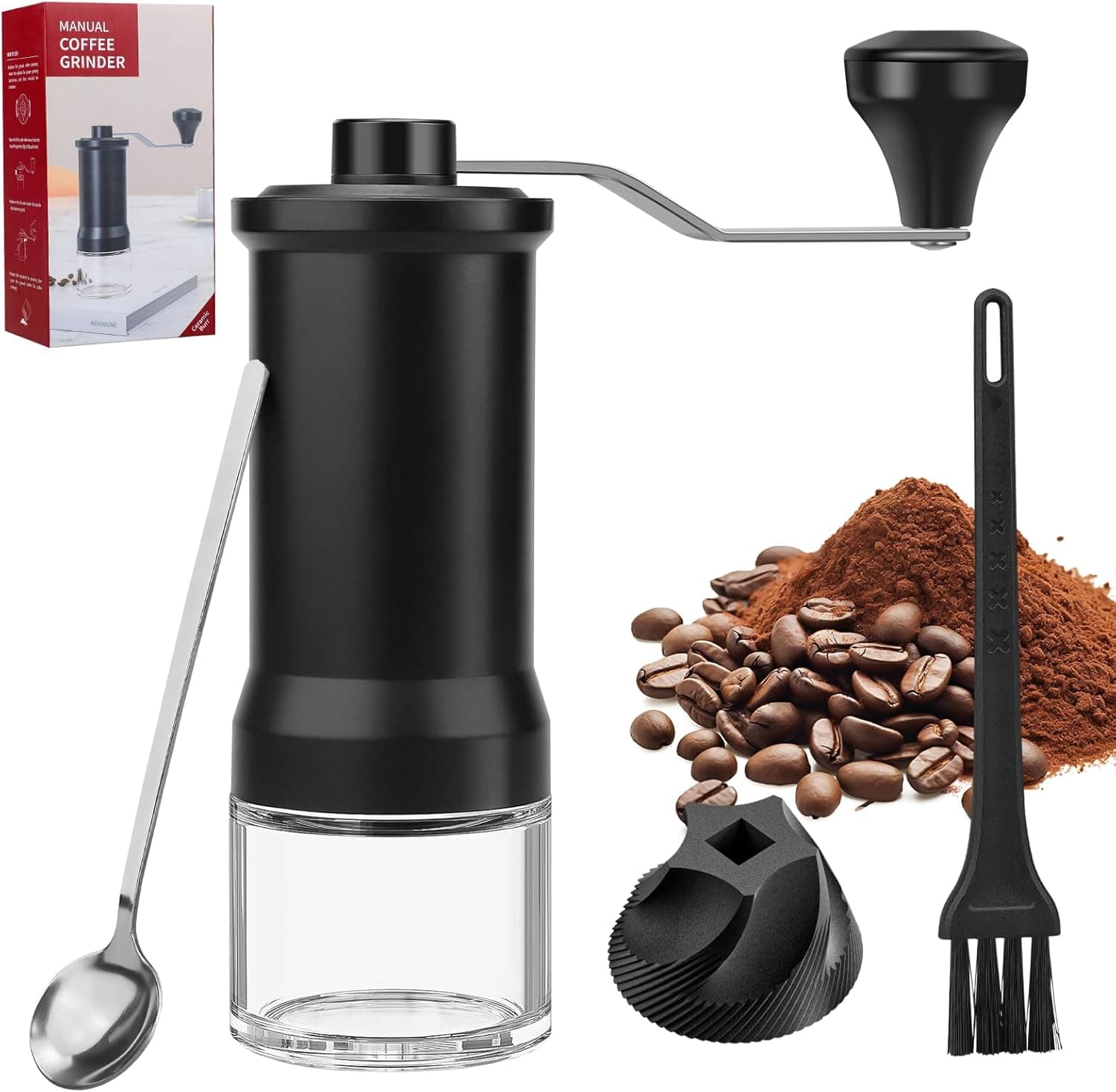 Samamoca Adjustable | Moinho manual portátil com 30 níveis e moagem de precisão para café expresso, moka, prensa francesa e campismo