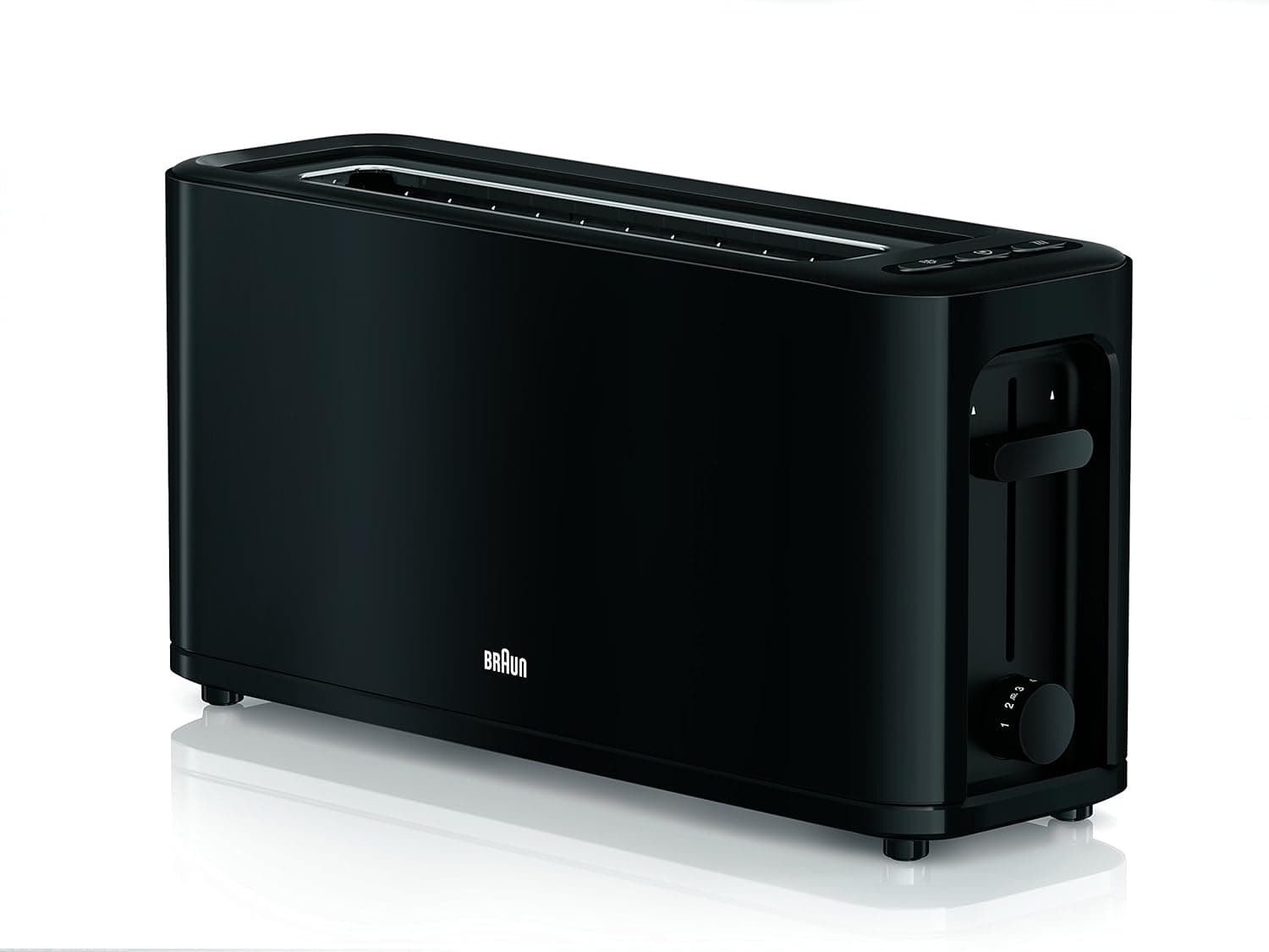 Braun Torradeira PurEase HT3110BK Torradeira de pão, 1000 w, 2 ranhuras, 7 níveis de potência, brilho superior removível, apanhável, cor preta