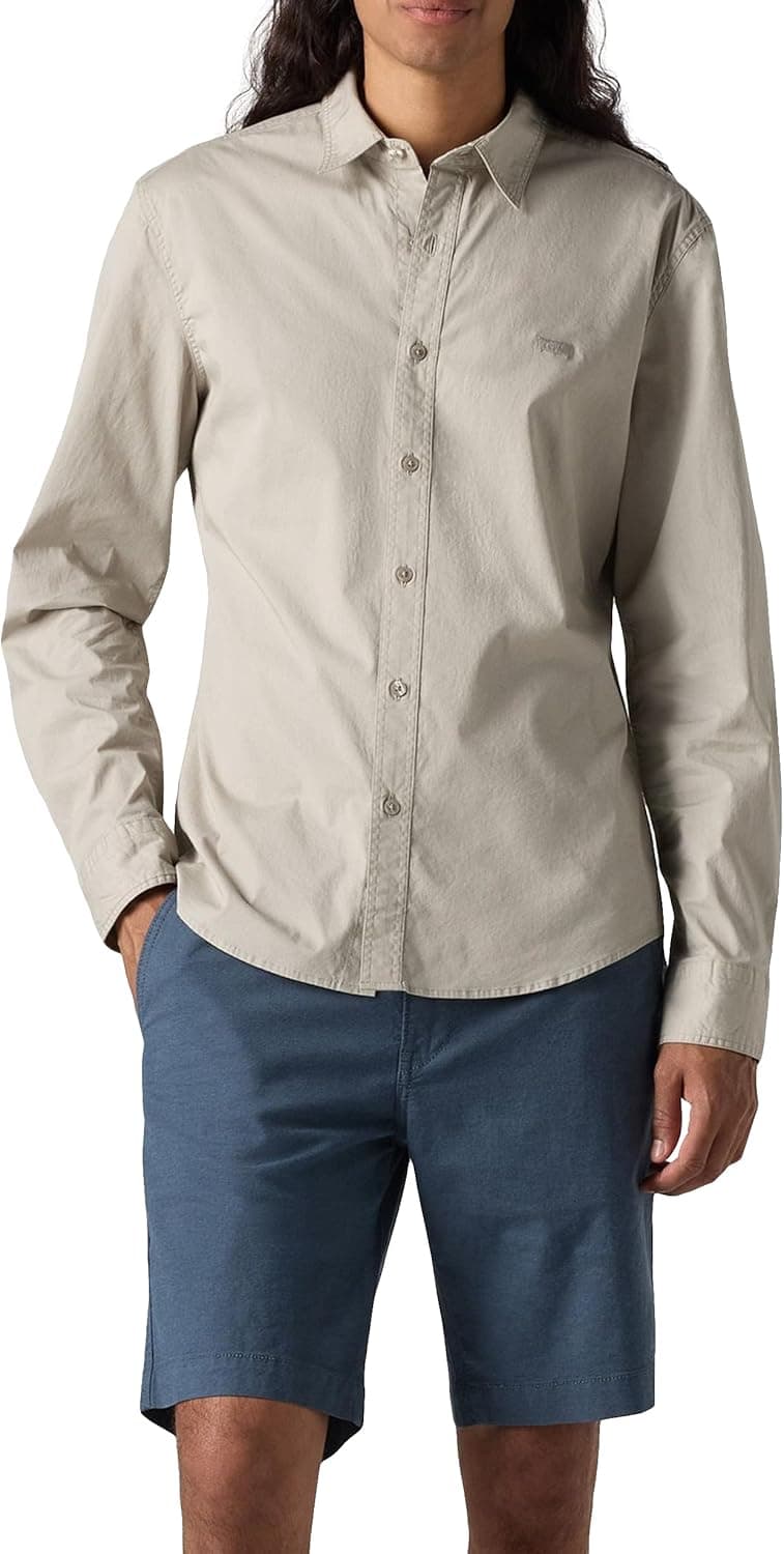 Levi's Long-Sleeve Battery Housemark Slim Camisa para homem
