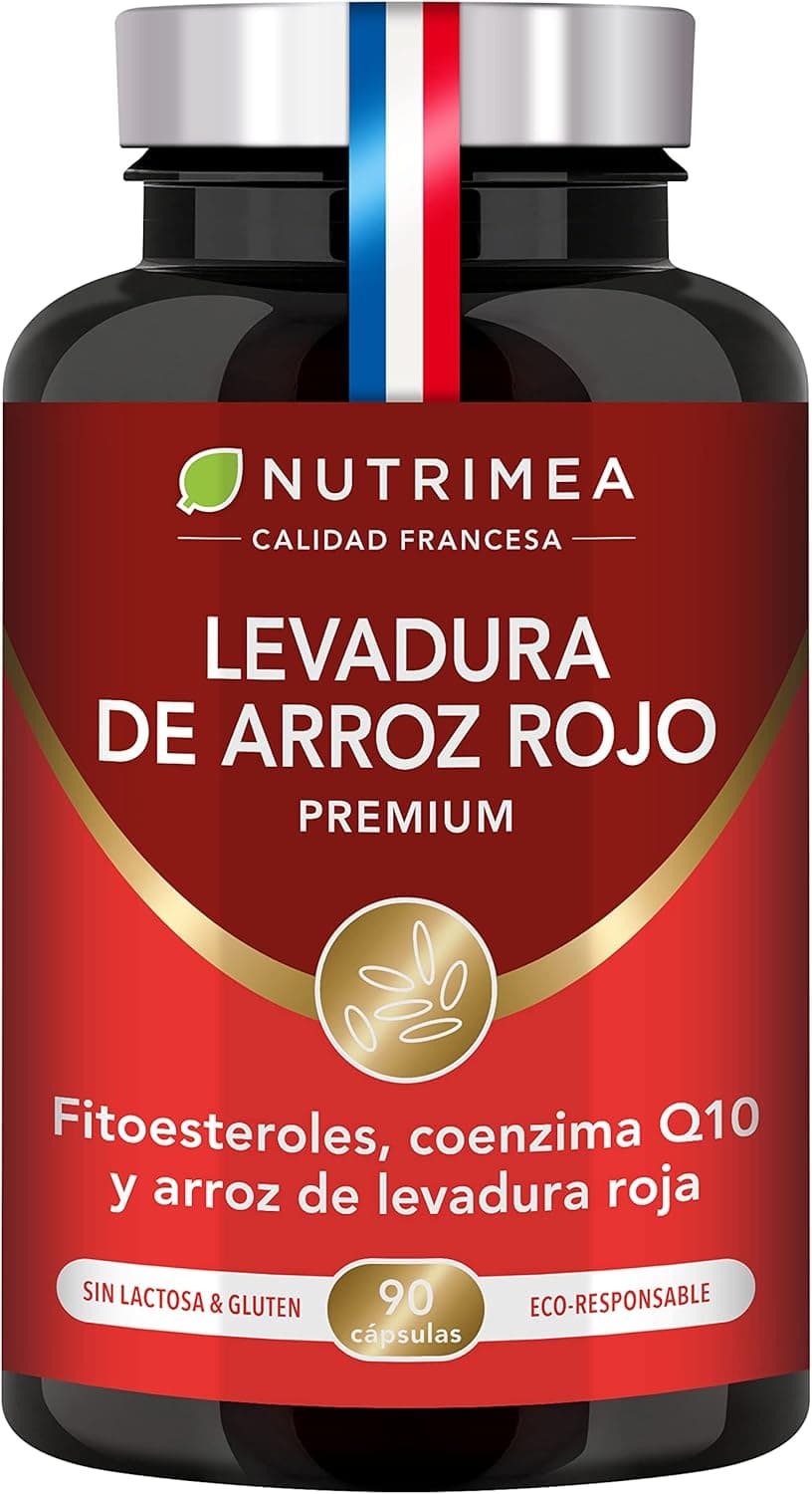 Levedura de arroz vermelho premium abaixar o colesterol - com monacolina K Coenzima Q10 e fitoesteróis de pinheiro Lipophytol® - 90 cápsulas - fabricado em França Nutrimea