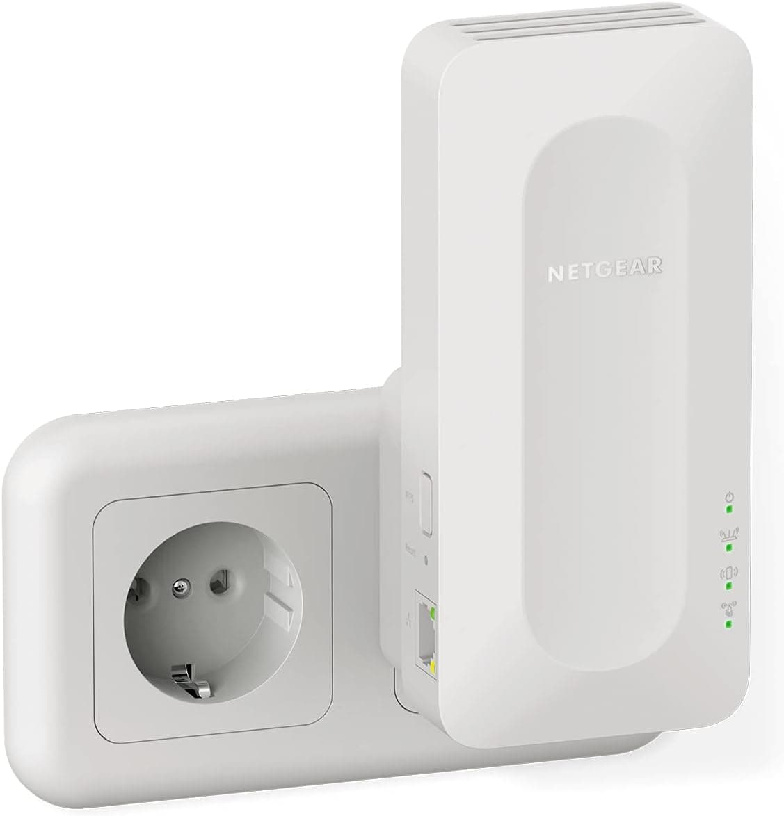 NETGEAR - Repetidor Wi-Fi 6 mesh AX1600 EAX12, extensor Wi-Fi com 1 porta LAN e 4 streams, amplificador Wi-Fi compatível com modems de fibra e adsl, cor branca