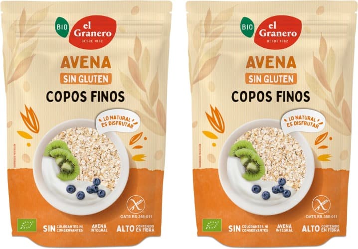 El Granero Integral - Flocos macios de aveia integral ecológica, 500 g x 2