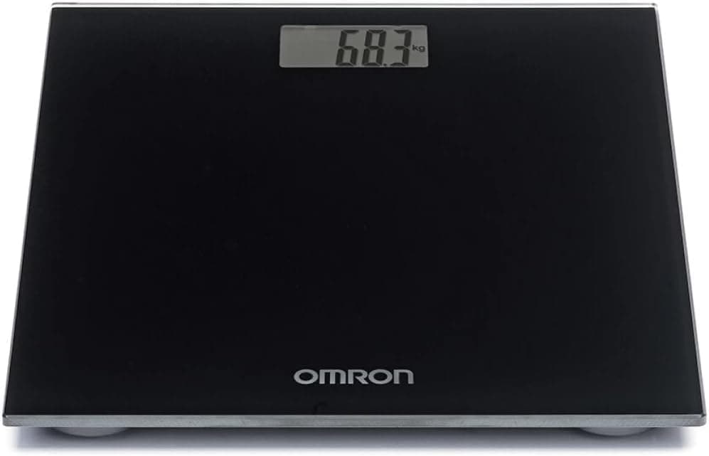 OMRON HN289 Balança pessoal digital com ecrã LCD grande e pés antiderrapantes balança pessoal extra fina, preto