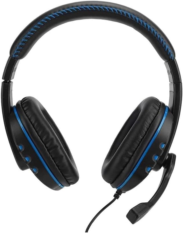 Auriculares gaming Komc K4, design azul com capacete para uma experiência de som imersiva. Perfeito para longas sessões de jogos