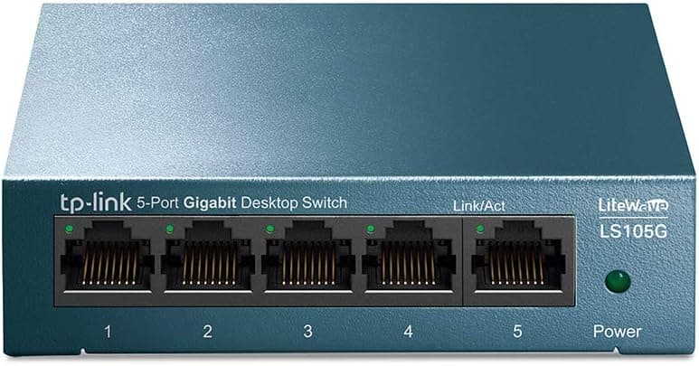 TP-Link LS105G - Switch Ethernet 5 portas (10/100/1000 Mbps), Switch Gigabit, Switch WiFi, caixa metálica, ultra-luz, dissipação de calor, QoS, economia de energia, silencioso