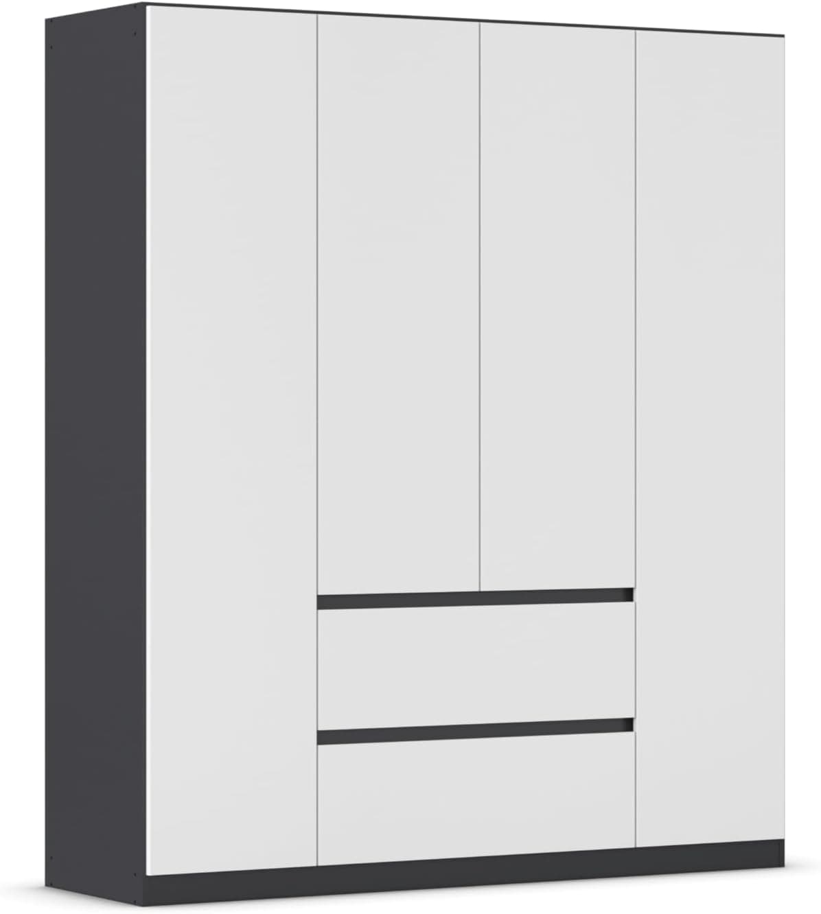 Rauch Möbel Mainz Armário de madeira, engenharia, branco/cinzento metálico, 181/210/54 cm